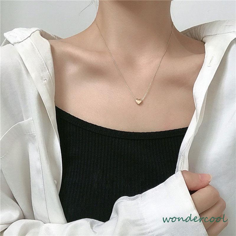 Kalung Titanium Anti Karat Dengan Bentuk Cinta Kalung Fashion Wanita Model -Won