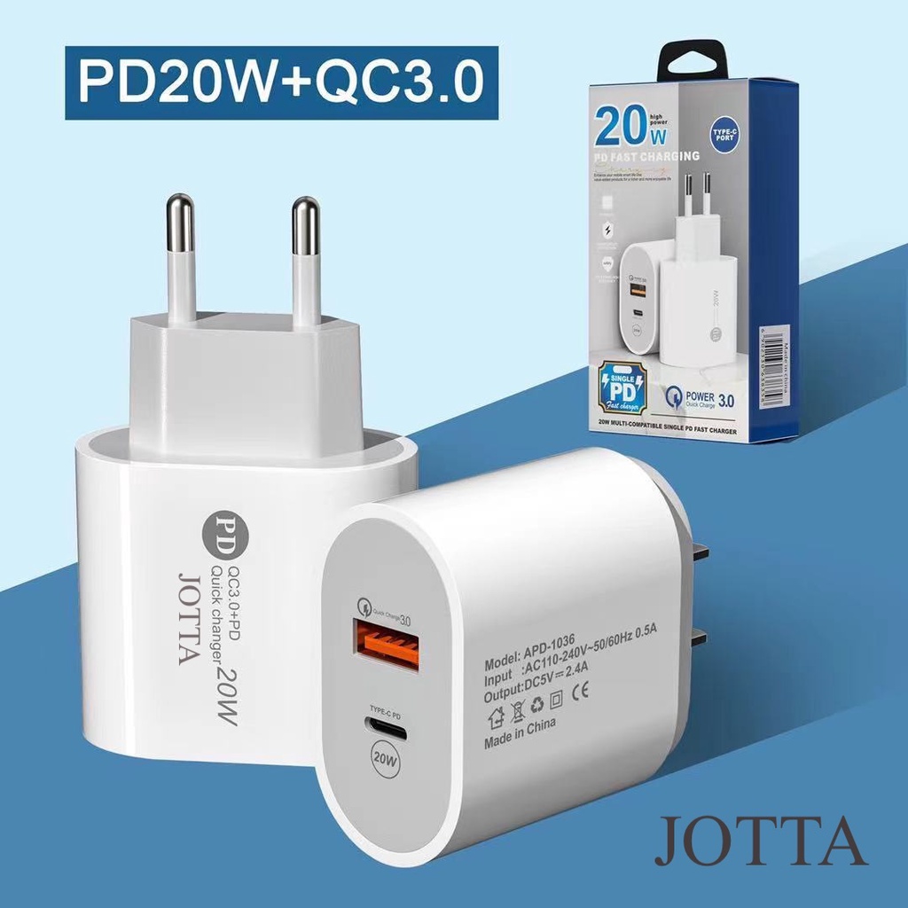 Kepala adaptor charger JOTTA 3.1 A Quick charging fast charging Type C Super cepat original.