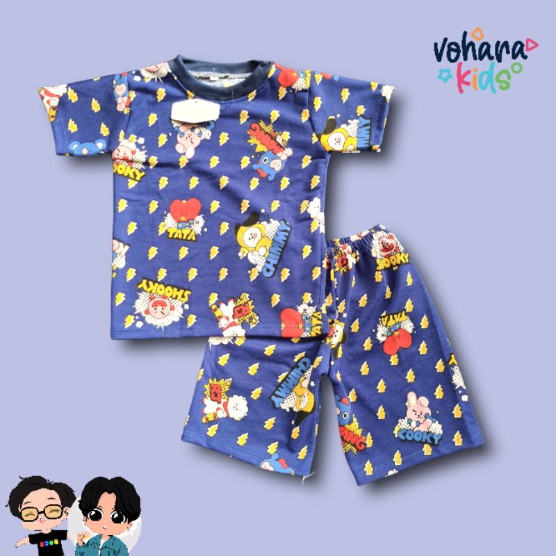 Set Baju Anak MIXUE BTS SERIES 2-7 tahun Setelan Anak Kekinian SETELAN BAJU PENDEK CELANA PENDEK Setelan Kaos Anak Mixue