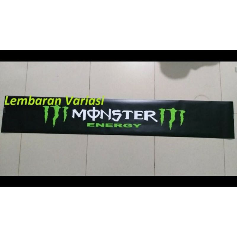 Stiker mobil kaca depan MONSTER with background hitam black