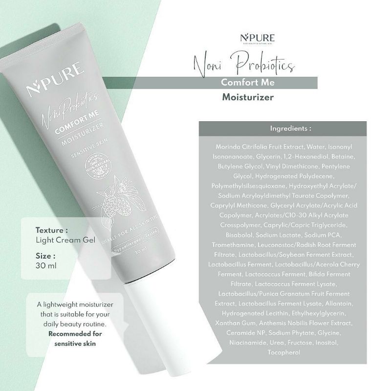 N'PURE NONI PROBIOTICS &quot;COMFORT ME&quot; MOISTURIZER