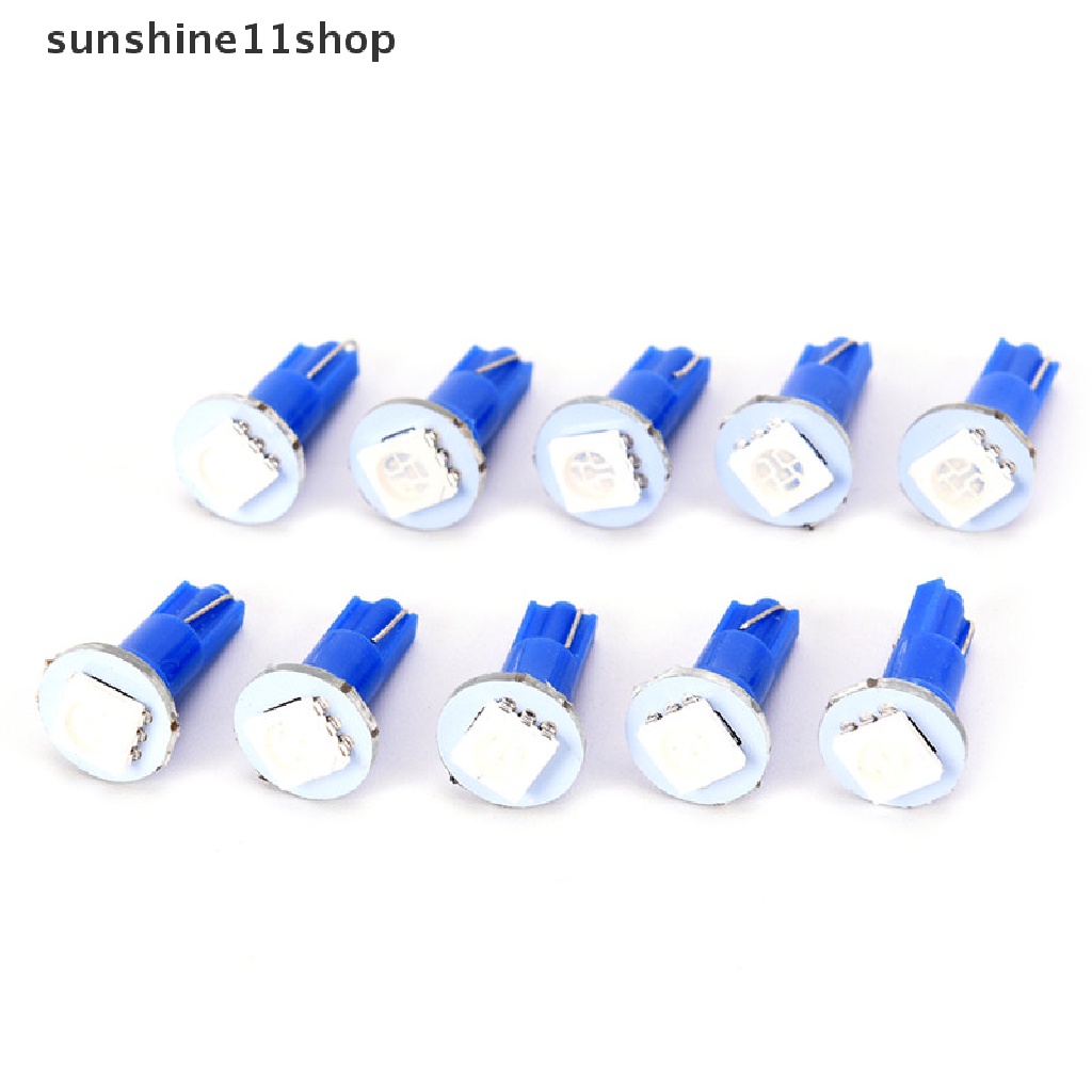 Sho 10Pcs Lampu LED T5 5050 Untuk Panel Instrumen Dashboard Mobil