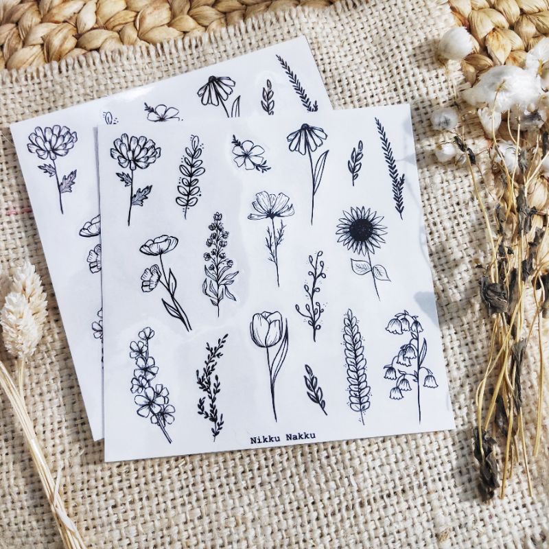 

SS010 Sticker Sheet | Transparant Flower Sticker Sheet by Nikku Nakku