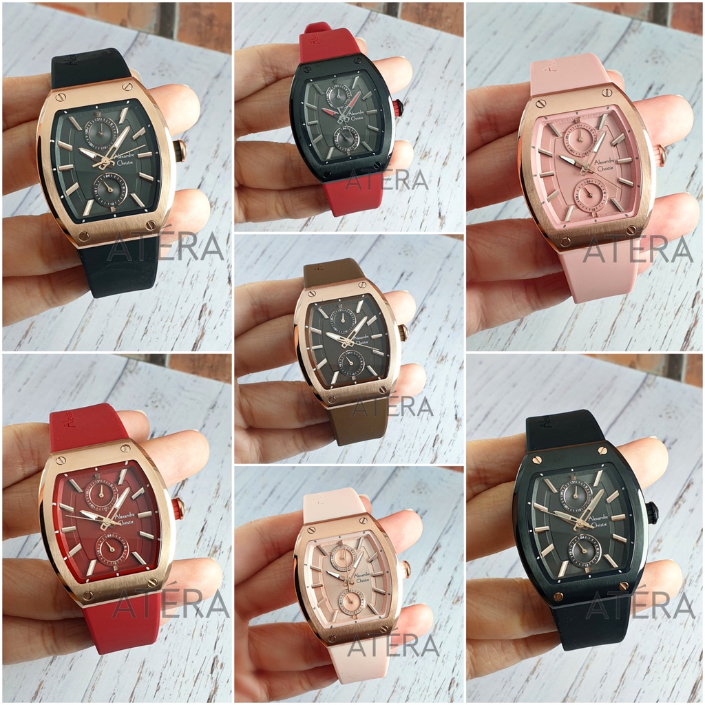 ALEXANDRE CHRISTIE AC 2944 WANITA ORIGINAL / JAM TANGAN ALEXANDER AC2944 RUBBER KARET STAINLESS ORI