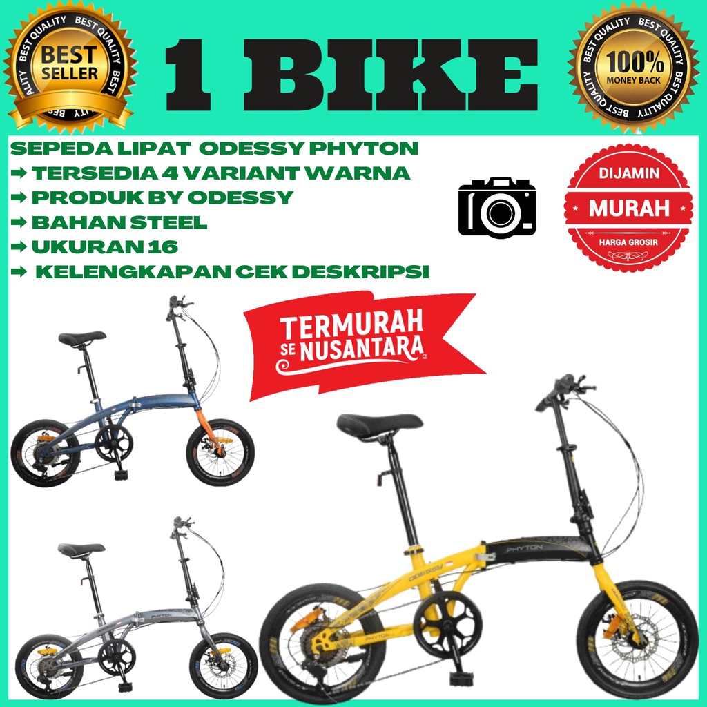 Sepeda Lipat folding bike 16 Inch PHYTON ODESSY LP-2036 7 sp Lipat Murah
