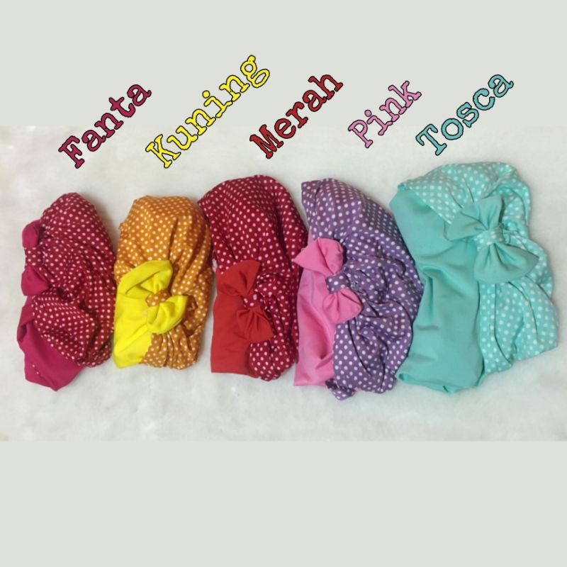 Jilbab Bayi Turban Polkadot