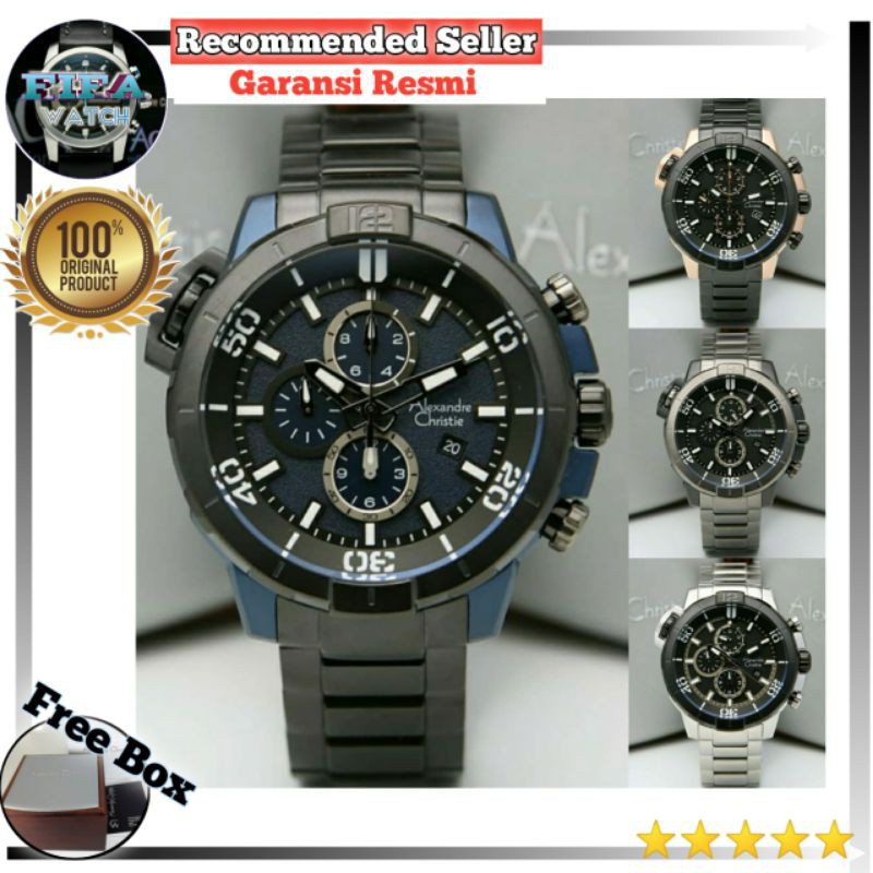 jam tangan pria alexandre christie ac 6554 ac6554 original