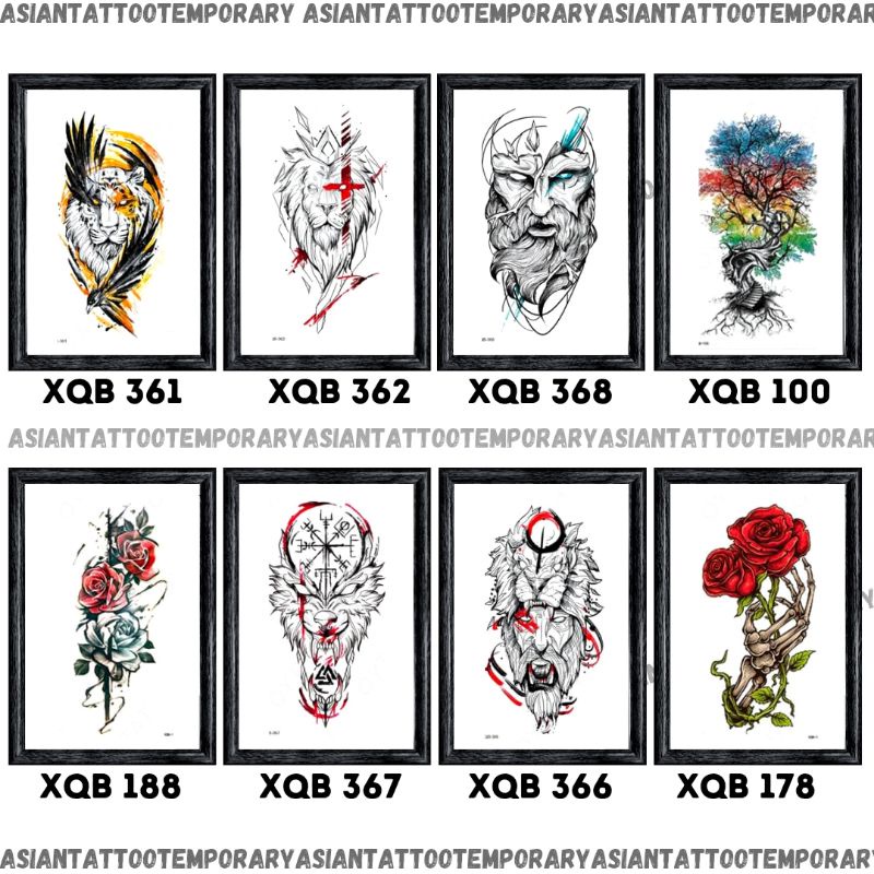 Tatto TAHAN AIR/Kode XQB ukuran 21x11cm/tatto temporer /tato temporary/asiantattoot temporary/tattoo