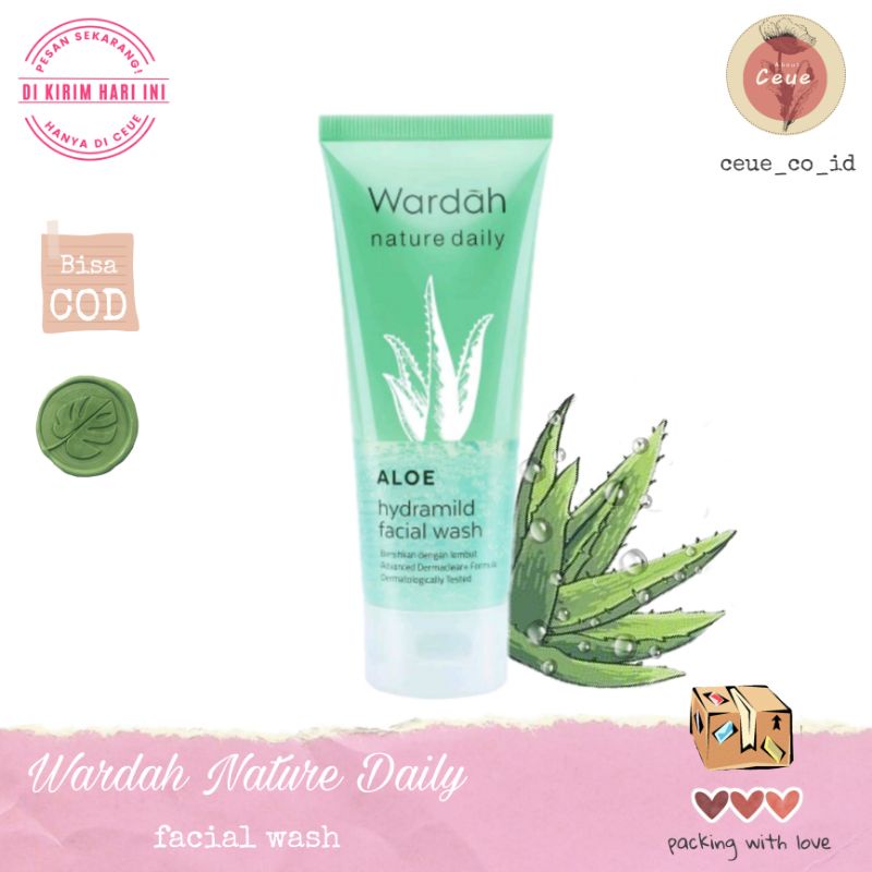 Wardah aloevera hydramild face wash 60ml / primer pembersih muka
