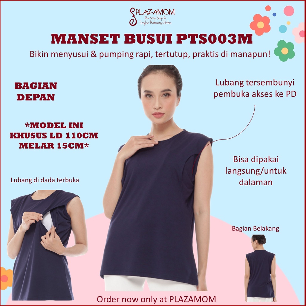 MANSET MENYUSUI TANPA LENGAN / TANKTOP BUSUI - Dalaman Praktis, Nyaman, Rapi, Tertutup PTS003M