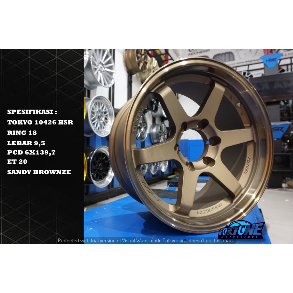 VELG MOBIL RACING STRADA TRITON RANGER RING 18 TIPE TOKYO HSR PCD 6X139,7 PAJERO FORTUNER HILUX DOUB