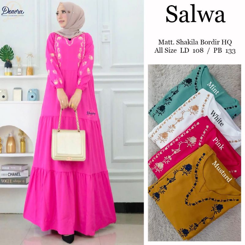 salwa dress shakila bordir hq all size denora