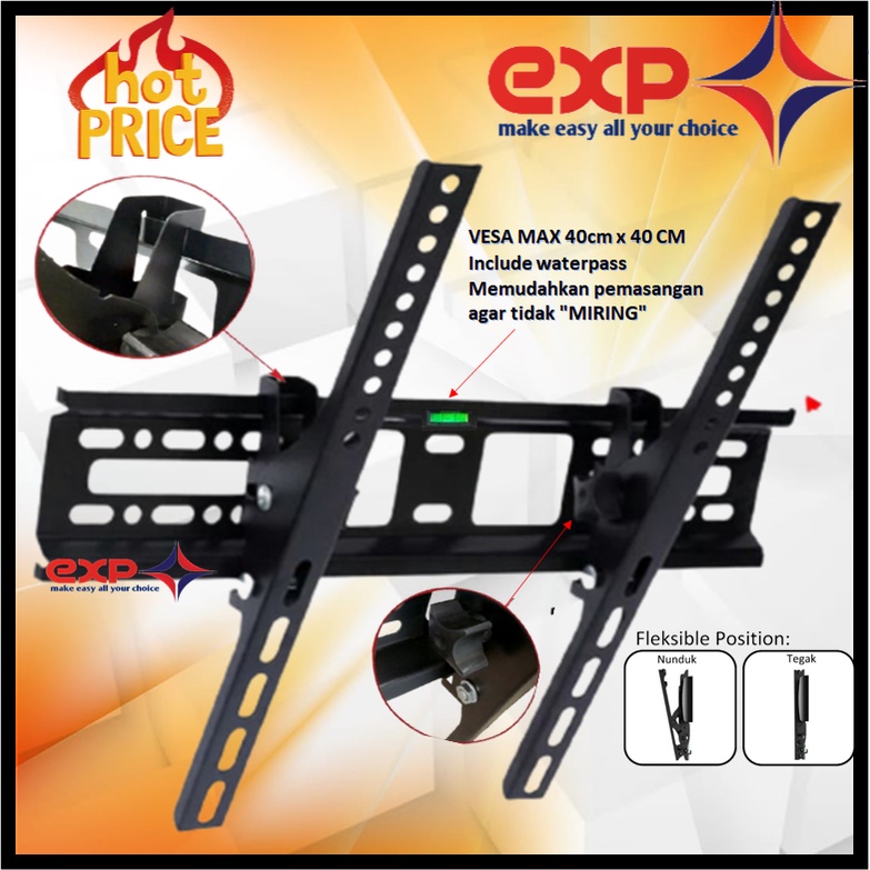 Garansi COCOK!! Bracket TV SAMSUNG 42&quot; s/d 55&quot; Waterpas adjustable position