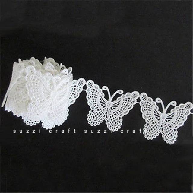 Renda gyper kupu kupu harga per yard