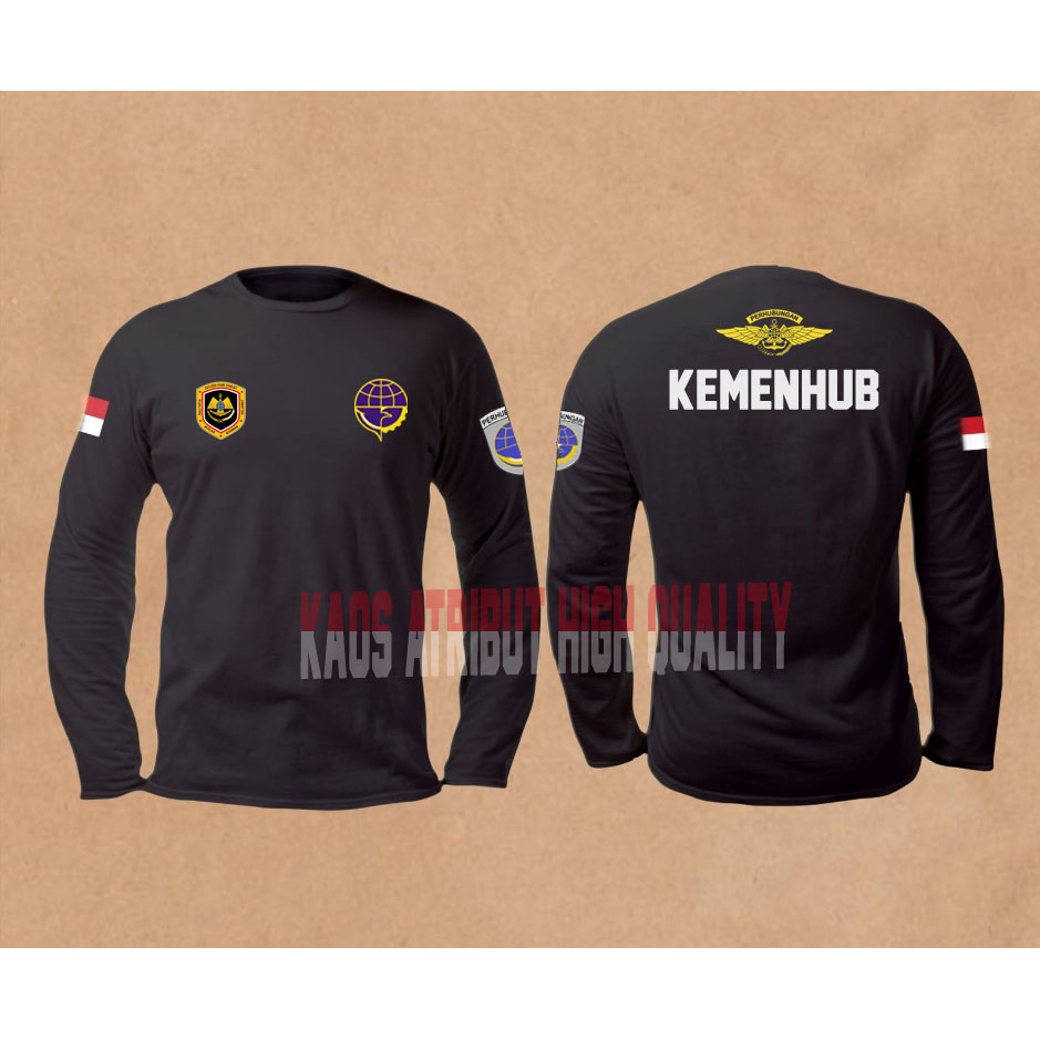 kaos atasan KEMENHUB kaos KEMENHUB lengan panjang DISHUB