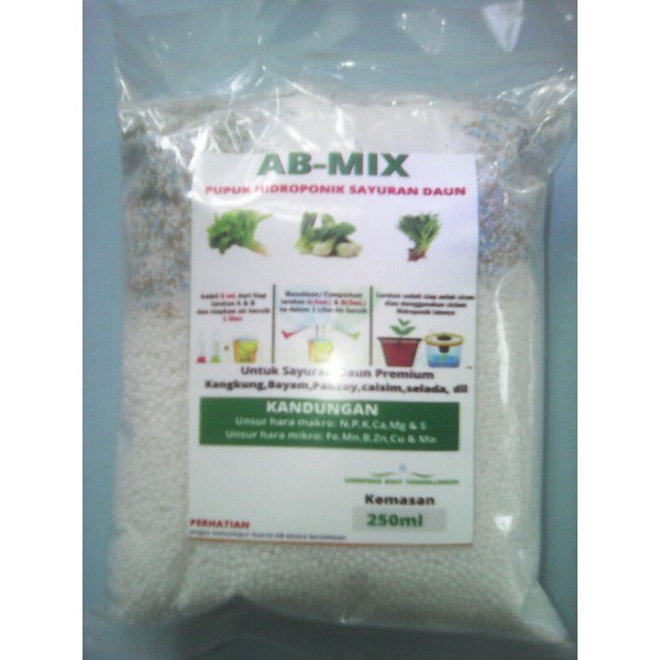 nutrisi hidroponik AB MIX sayuran daun kemasan ekonomis 250ml
