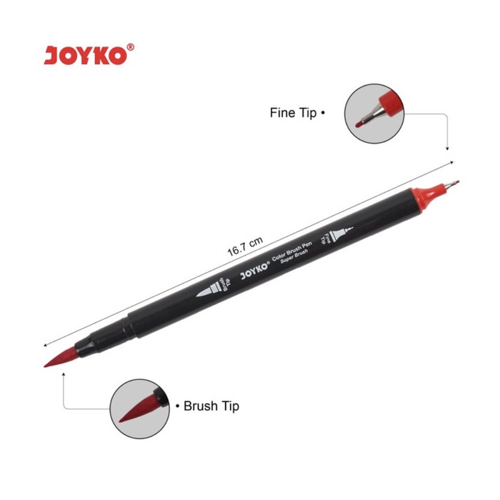 

Mudah Color Brush Pen Pena Kuas Warna Joyko Clp-13 12 Warna Color Promo