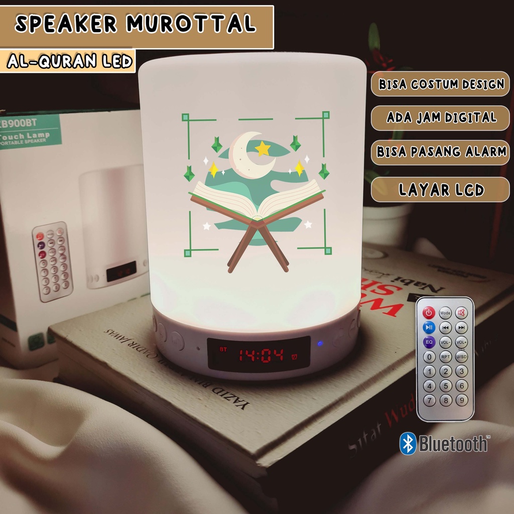 COD speaker alquran speaker murottal alquran led jam &amp; alarm motif alquran hijau
