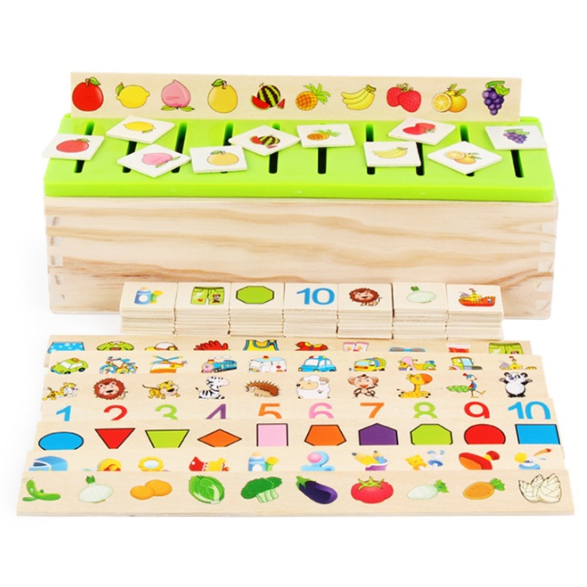 KNOWLEDGE CLASSIFICATION BOX / Mainan Edukasi Classification Box / Sortasi Mainan Kayu Wooden Toys / Sensory Toys Anak / Mainan Montessori Toys Kayu / KNOWLEDGE Category Box