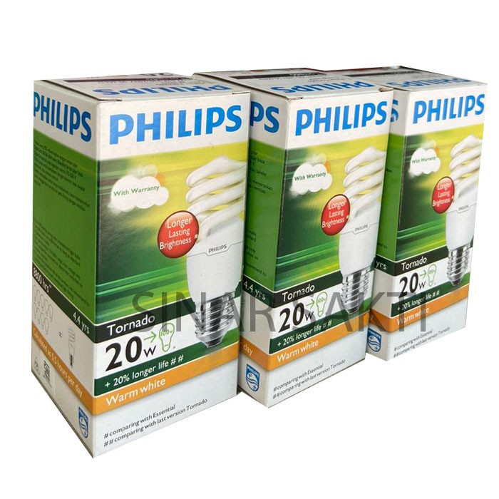 PHILIPS (BUNDLE 3 PCS) LAMPU TORNADO 20 WATT WW - CDL