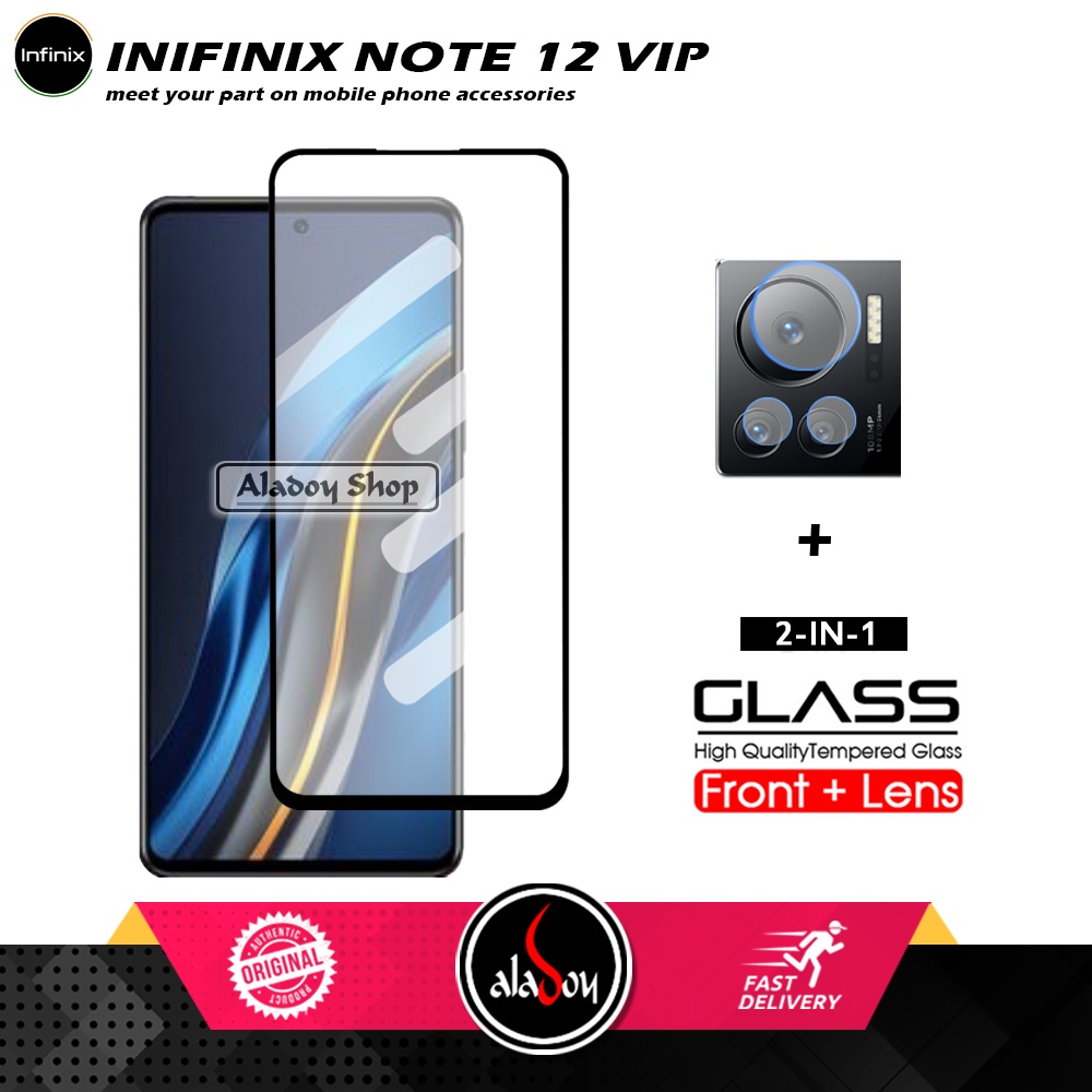 PAKET 2 IN 1 Tempered Glass Layar Infinix Note 12 VIP 2022 Free Tempered Glass Camera