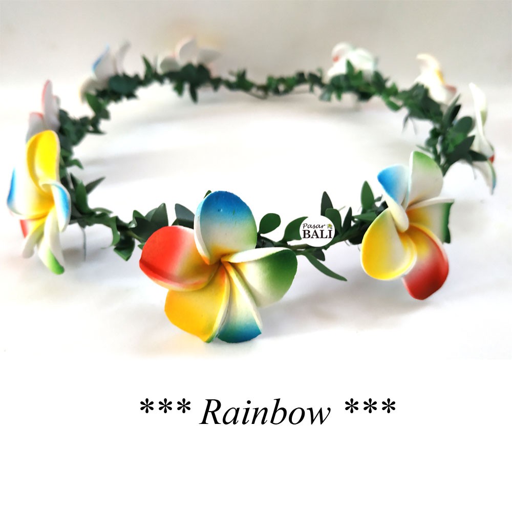 Flower Crown | Mahkota Bunga Kamboja Rainbow | Aksesoris Rambut