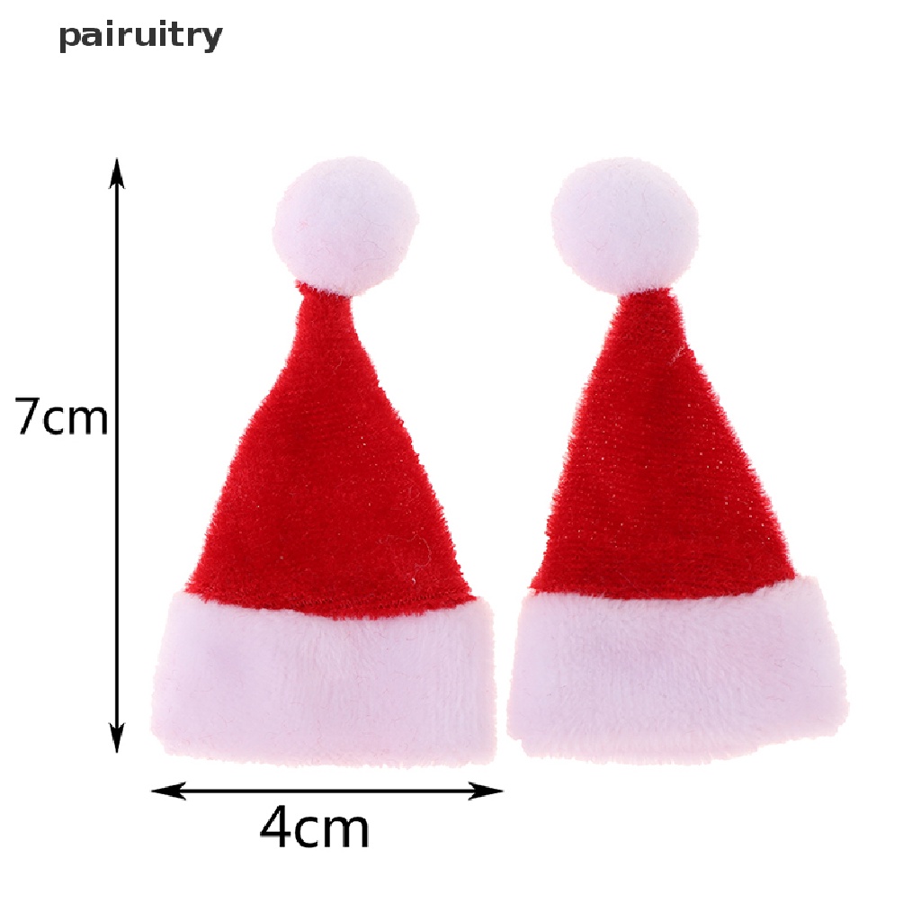 2pcs Miniatur Topi Santa Claus Warna Merah Untuk Dekorasi Rumah Boneka