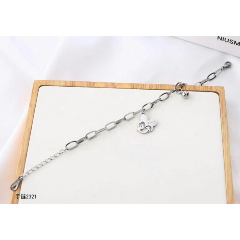 gelang tangan anak anti karat mickey titanium