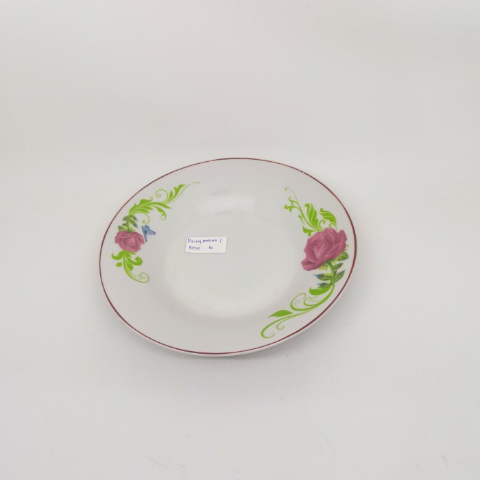Piring makan7" rose IR piring makan gambar bunga tebal serbaguna