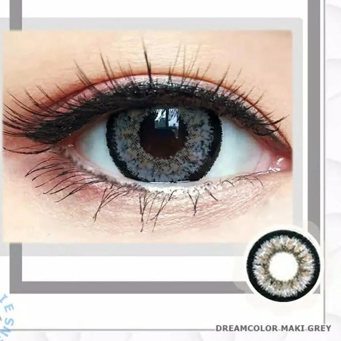 SOFTLENS BEST SELLER DREAMCOLOR MAKI GREY/ABU uk14.5mm NORMAL/MINUS. ORIGINAL MADE IN KOREA