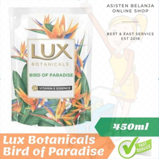 LUX Botanicals Bird of Paradise with Vit E Sabun Mandi Pouch 400 ml 400ml