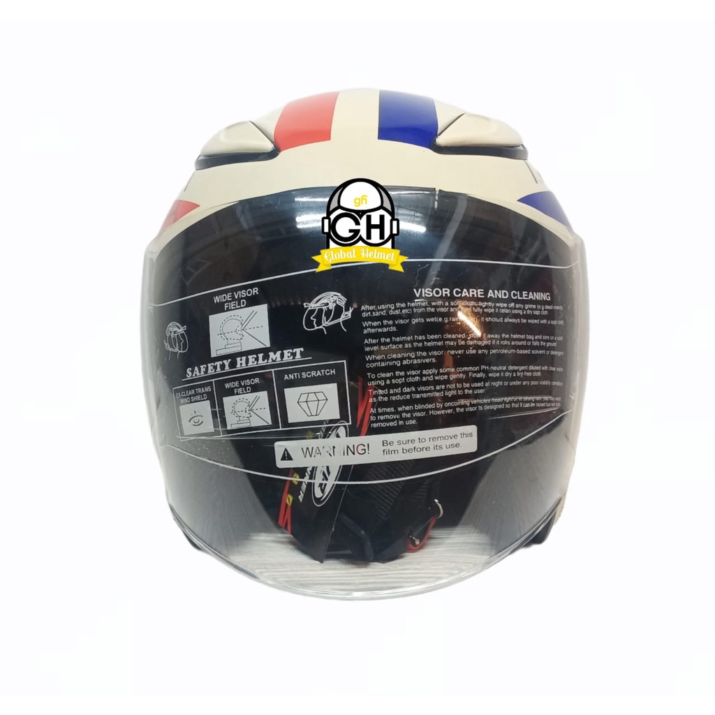 HELM NVR R-26 STAR WARS CREAM HALF FACE SINGLE VISOR HELM MURAH SNI HELM DEWASA DJMARU GALAXY R6 R1