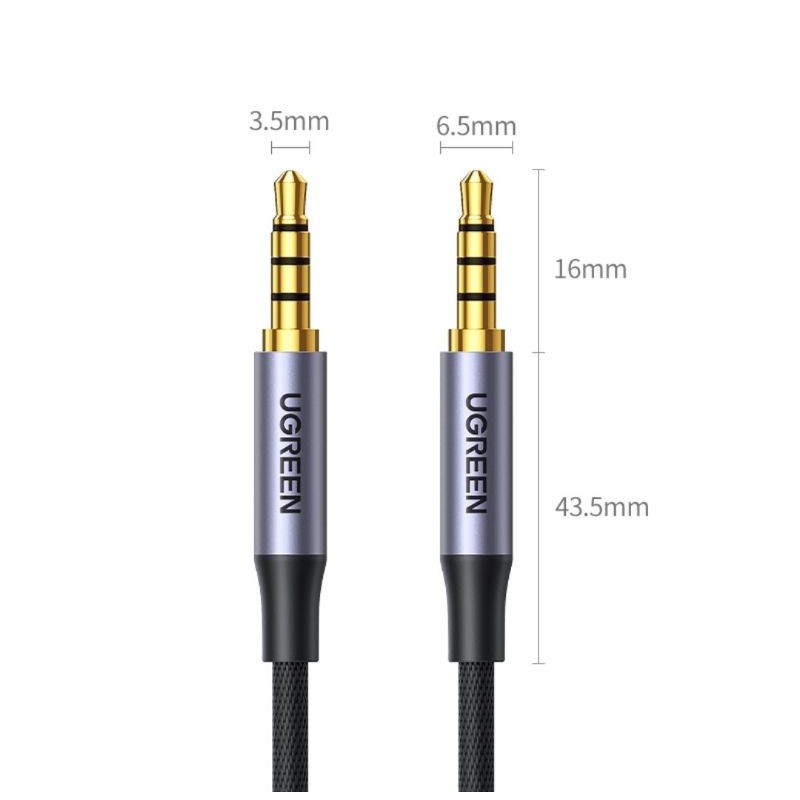 Ugreen Kabel Jack 3.5 mm TRRS 4 Pole - Ugreen Kabel Audio Jack Male to Male Support Audio &amp; Mic