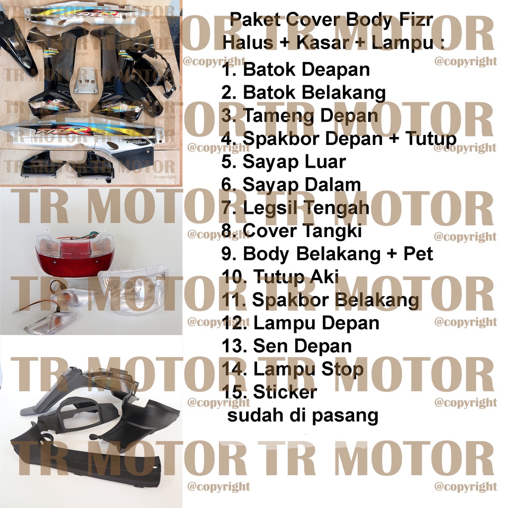 Cover Body Fizr F1zr Limited Edition Hitam Biru Full Set Halus Cover Bodi Yamaha Fiz r