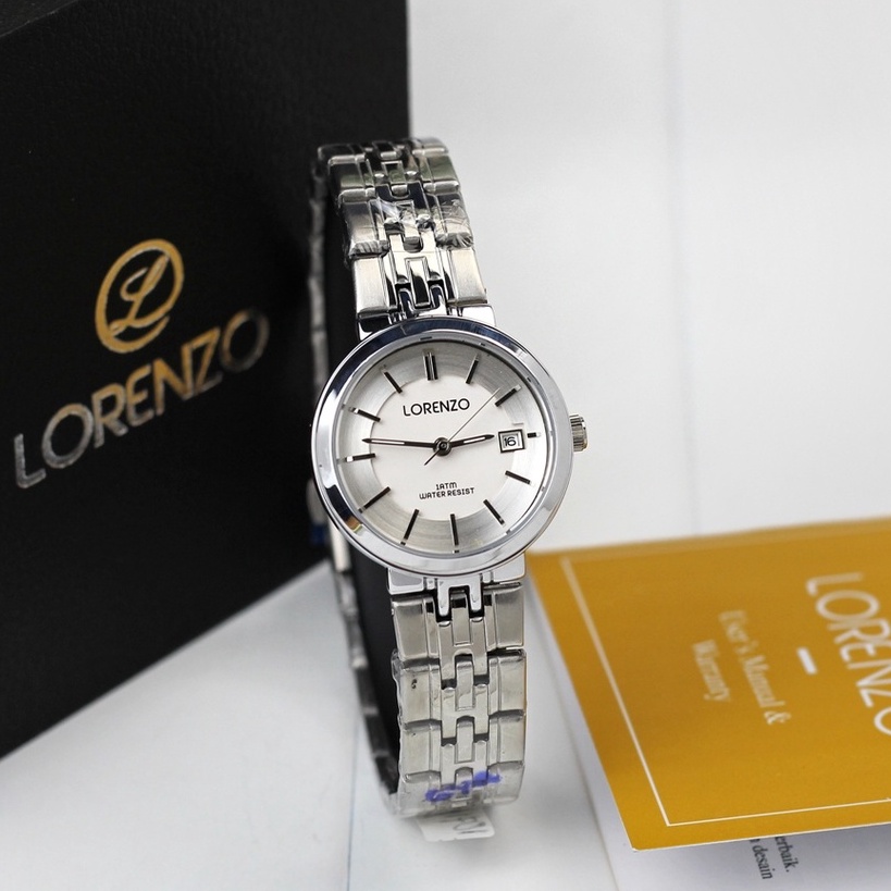 Lorenzo 1071 - Jam Tangan Wanita Murah Anti Air - Full Stainless - Analog Quartz - Original