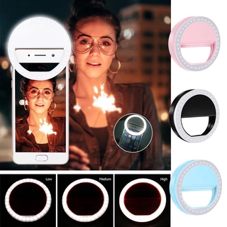 Ring fill light lampu Selfie Ring Light 3 mode 36 LED rechargeable tiktok live streaming ring clip