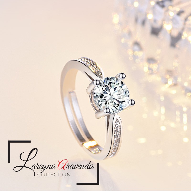 Cincin Wanita Titanium Model Kristal Sedang Crystal Swarovski CC043