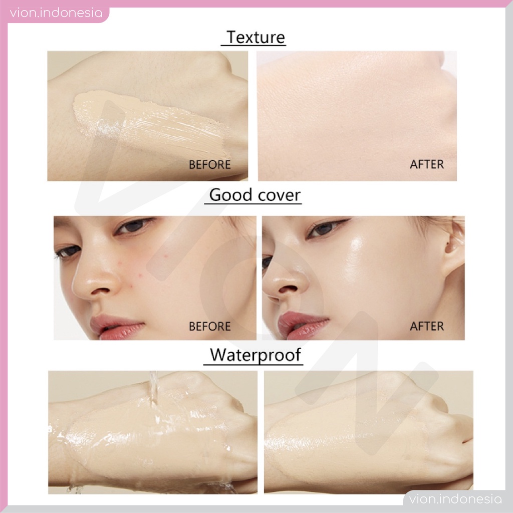 SANIYE Foundation Cair Matte Poreless Liquid Foundation Pelembab 3 Warna Full Coverage Minipink SA008