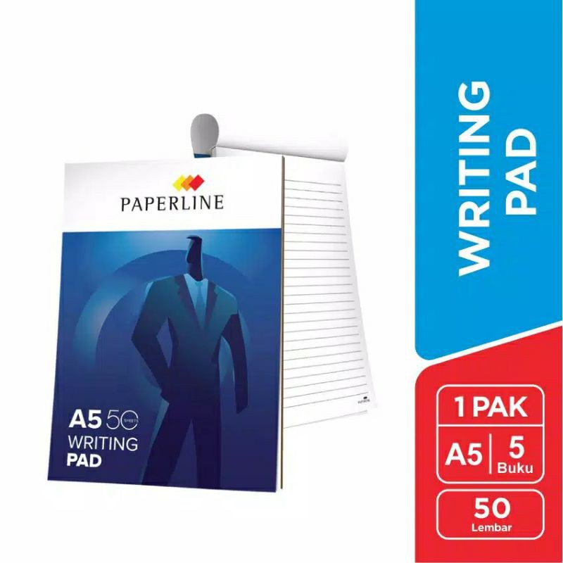 

Writing Pad Paperline / Buku Pad Seminar A5 Paperline 1 Pak isi 5 Buku