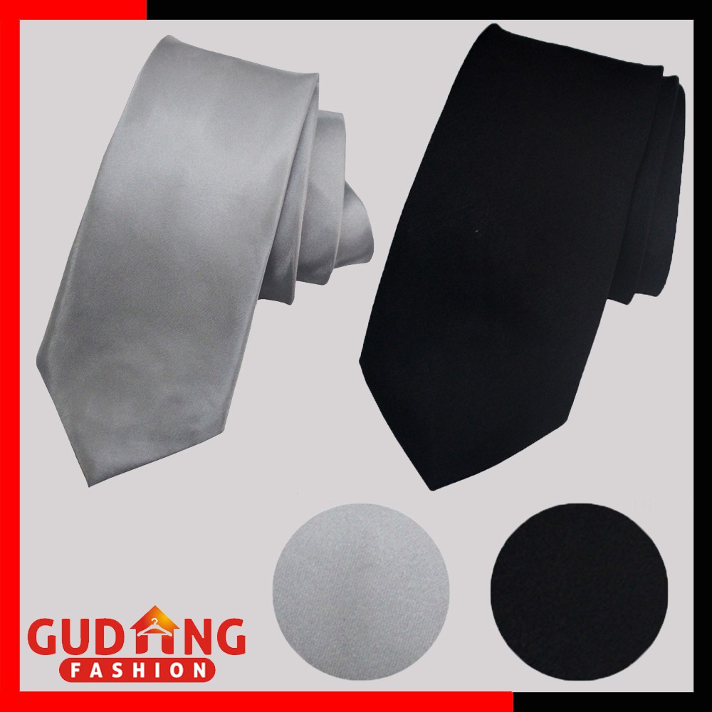 Dasi Panjang Polos 100% Silk Ukuran Medium - Lebar 3&quot; (COMB)