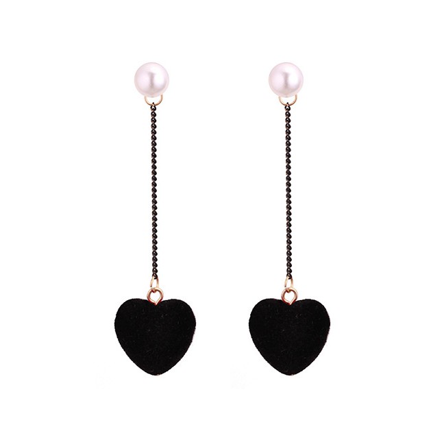 LRC Anting Tusuk Lovely Heart Shape Decorated Y5889X