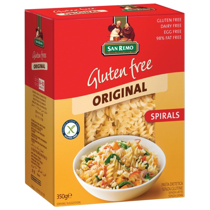 

Pasta-Aneka- San Remo Pasta Spirals Gluten Free -Aneka-Pasta.