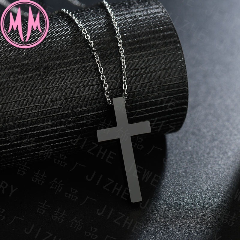 MORYMOSHI N649 Kalung Unisex Salib Titanium Stainless Anti Karat Anti Luntur Fashion Korea