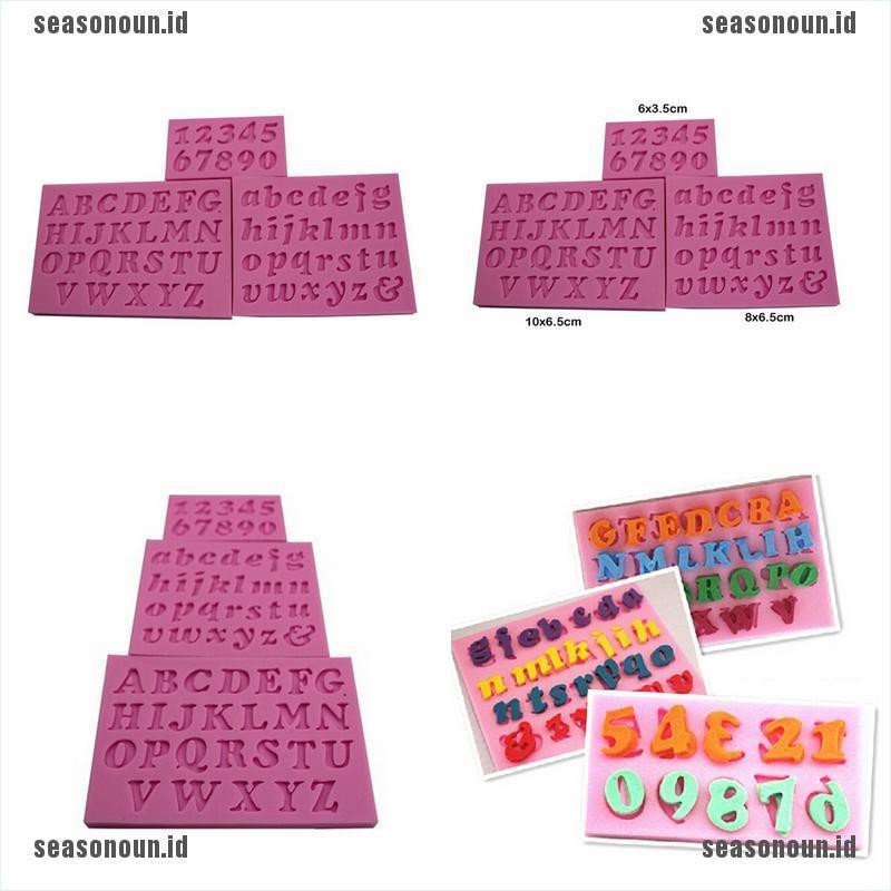 【sea】3 pcs New Mini Letter&amp;Number Silicone Handmade Fondant Cake Decorating DIY Mould