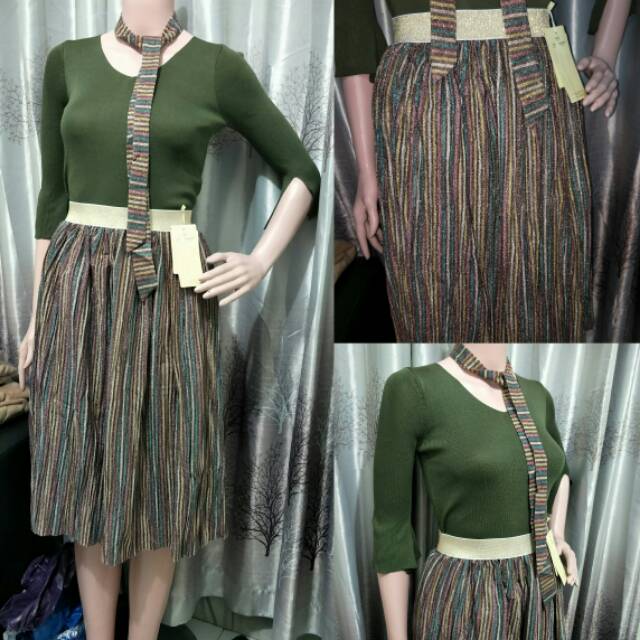 HOT ITEM One set top rok tutu dan syal fashion wanita musim gugur impor korea murah