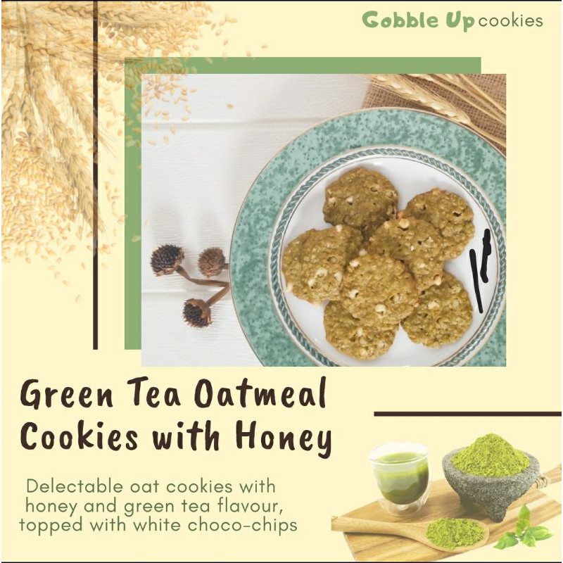 Jual Green Tea Oatmeal Cookies with Honey 100gr (Biskuit Gandum/Biskuit