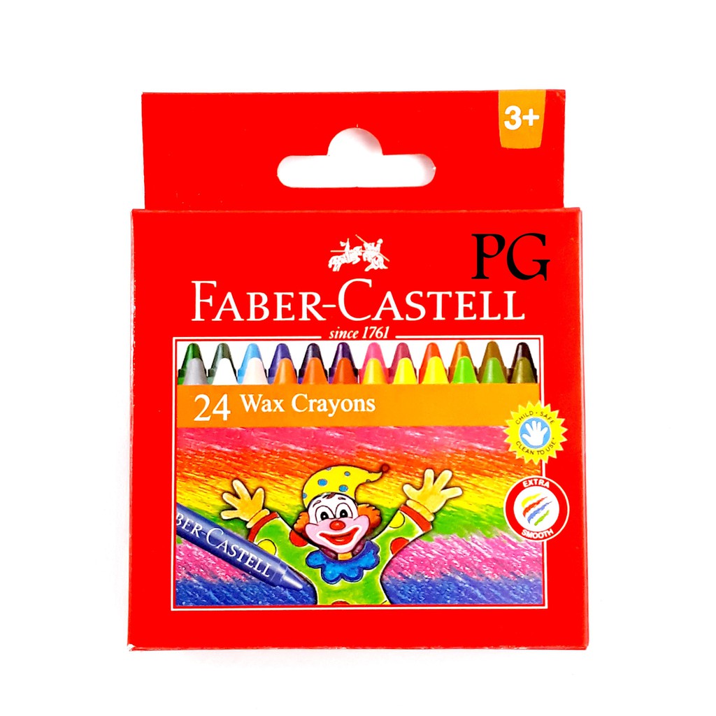 

Faber Castell Wax Crayon 24 Colours Warna Aman untuk Balita