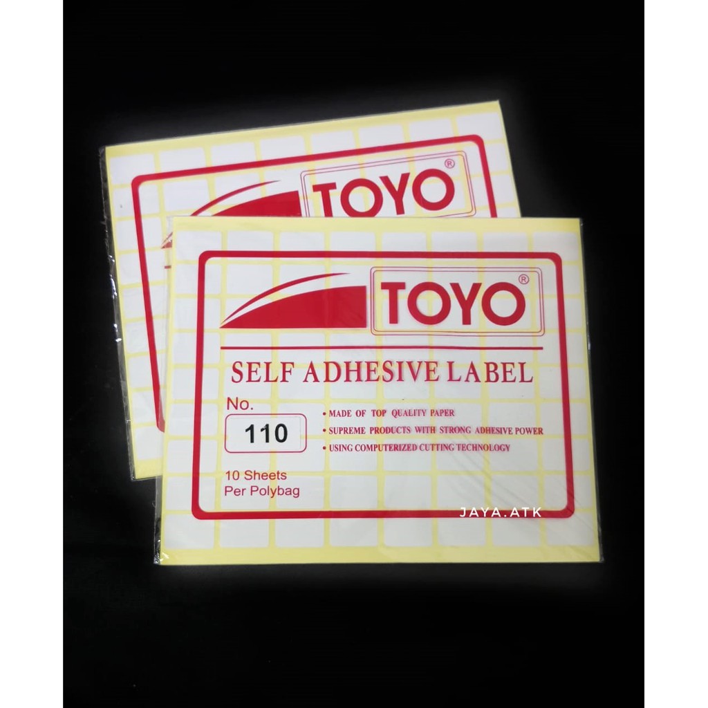 LABEL STIKER NAMA KECIL PUTIH 110 16 X 22 MM TOYO STICKER LABEL 10 LEMBAR