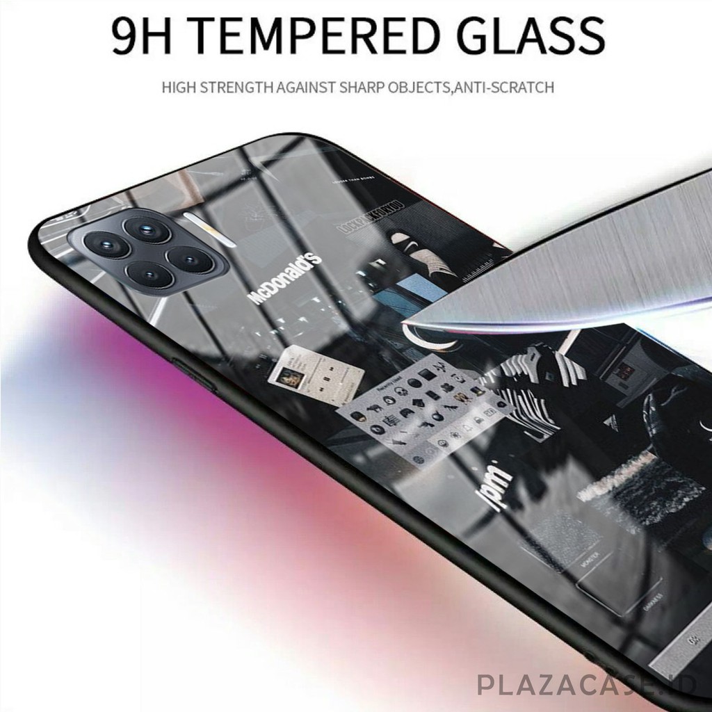 Softcase Glass Black [K66] for RENO 4F V20 V20 SE REDMI 9C A53 C17 RENO 4 REALME 7i Y30 Y50 A31 A73