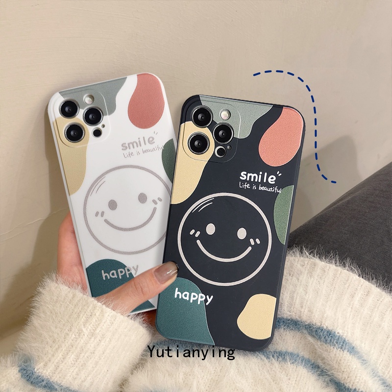 Soft Case TPU Shockproof Motif Smiley Cover iPhone XR 7 8 6 6s Plus 13 12 11 Pro Max X XS Max